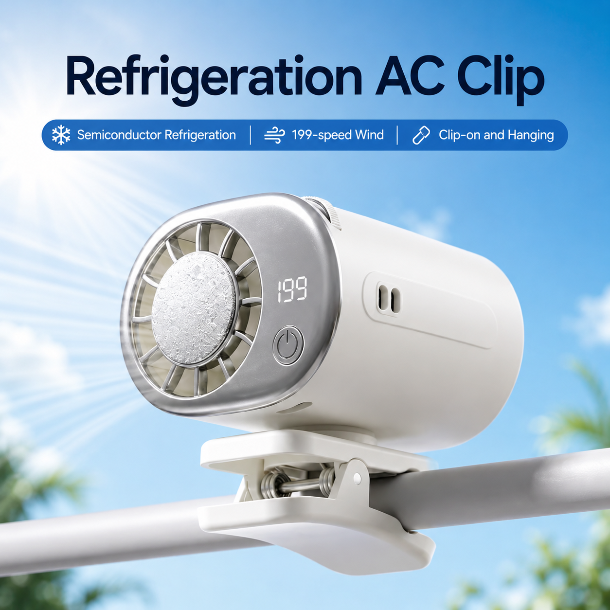 FrostFlo™ Portable AC – Personal Cooling Clip Fan