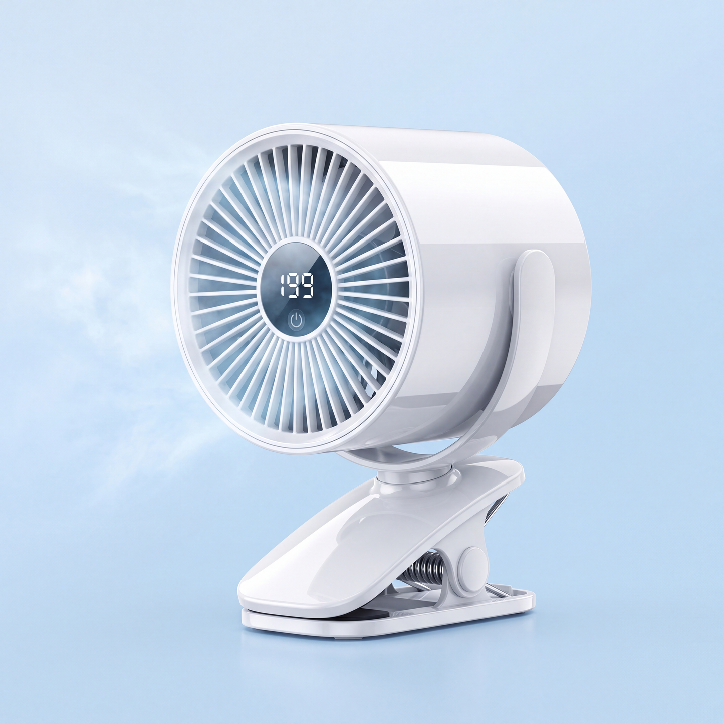 FrostFlo Portable AC clipped in car blowing cold air